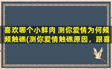 喜欢哪个小鲜肉 测你爱情为何频频触礁(测你爱情触礁原因，跟喜欢的小鲜肉有关吗？)